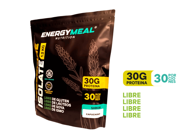 EnergyMeal Nutrition - Proteína de guisante con 30g por porción, libre de gluten, lactosa y GMO